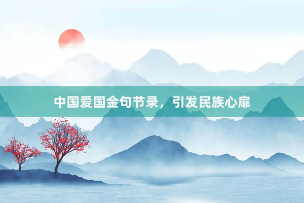 中国爱国金句节录，引发民族心扉